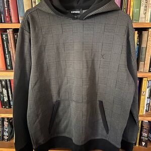 Express Gray Checkered Hoodie